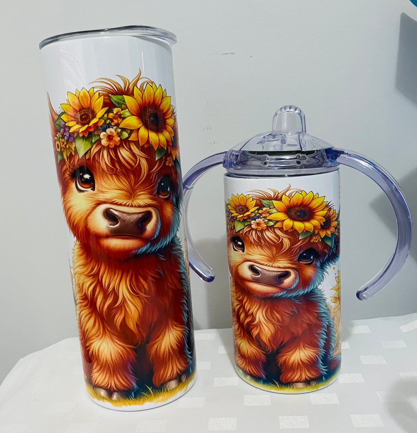 Matching Cow with Sunflower Set