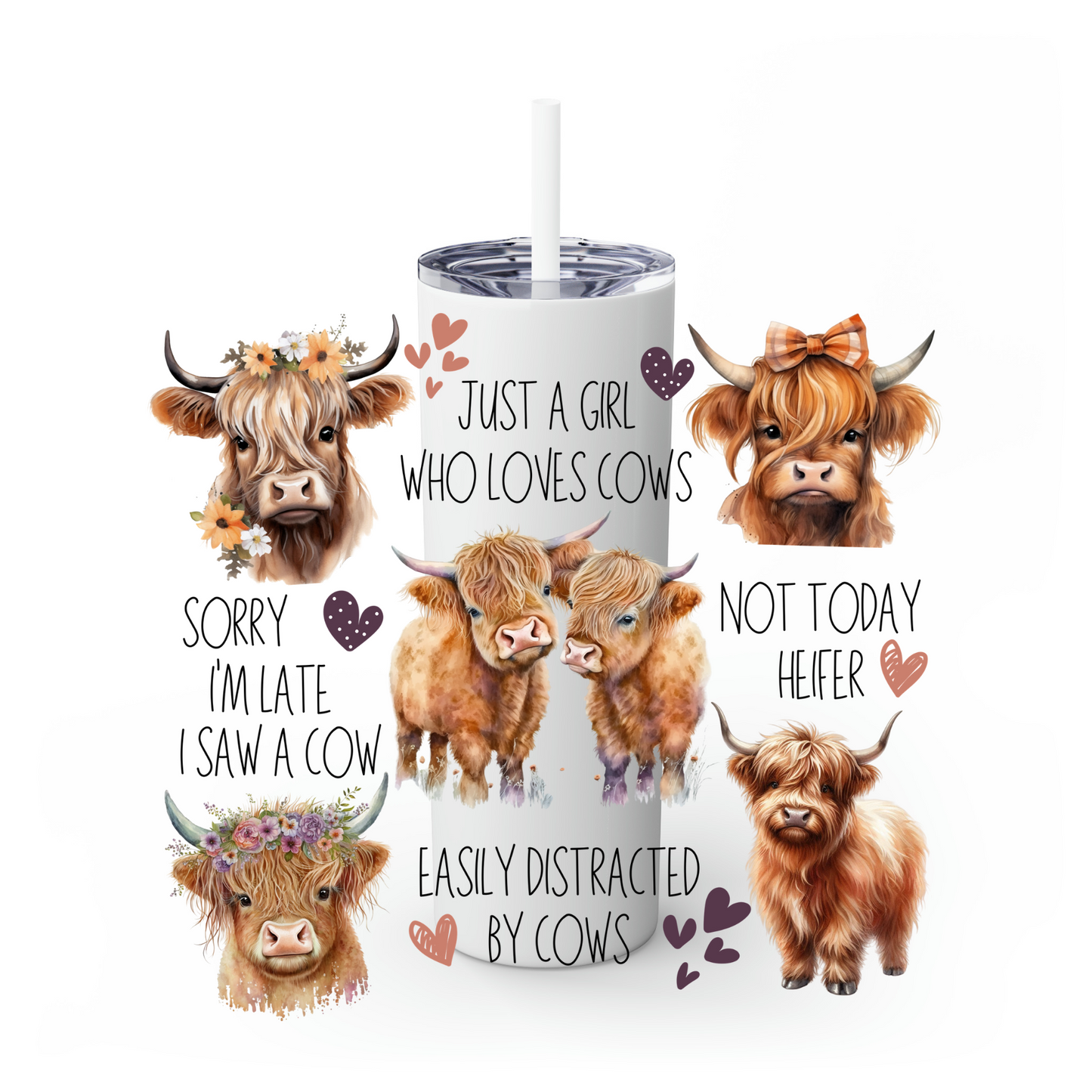 Just a girl who loves Cows 20oz Tumbler